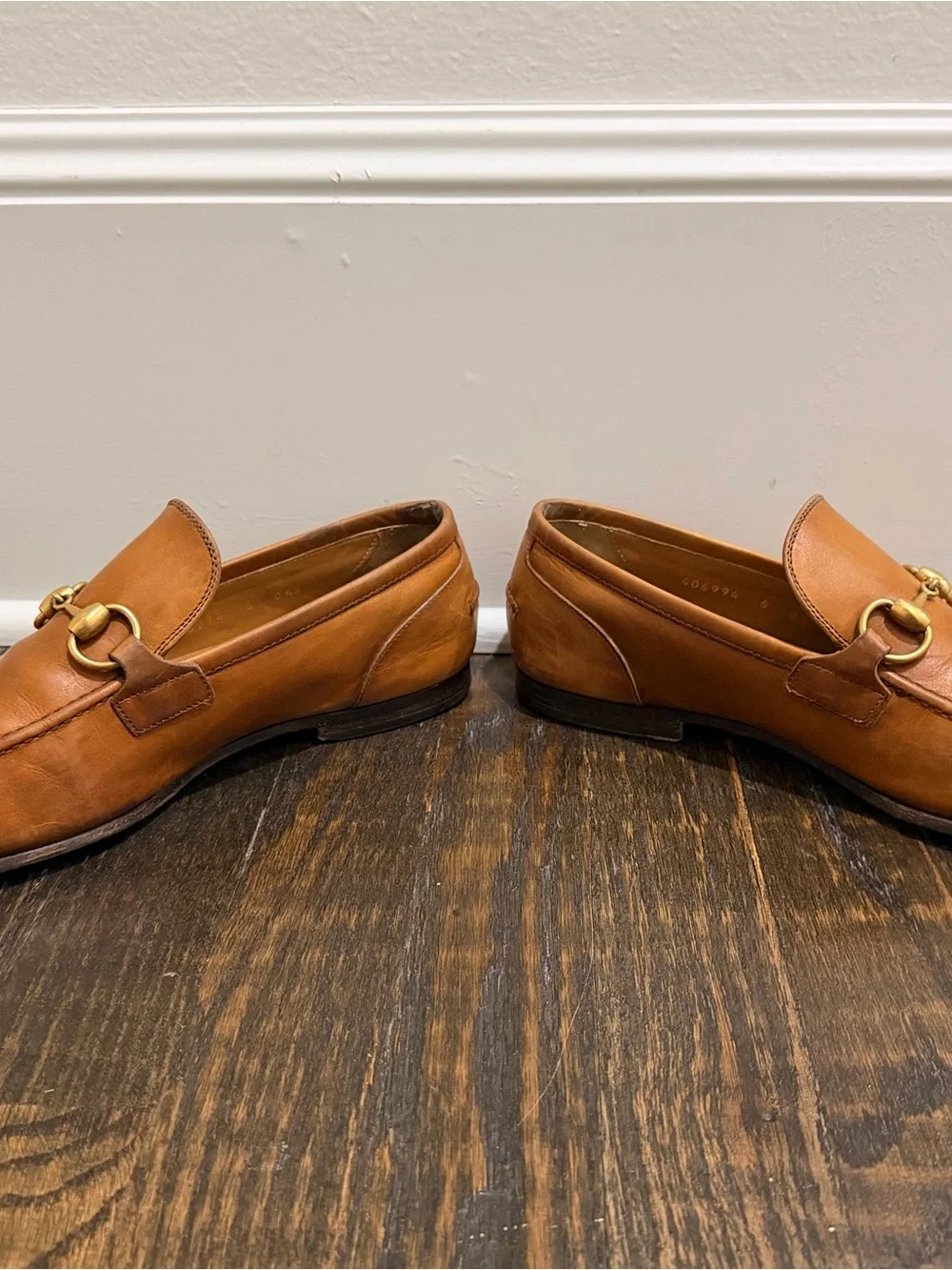 Gucci Jordaan Tan Leather Horsebit Slip-On Loafers